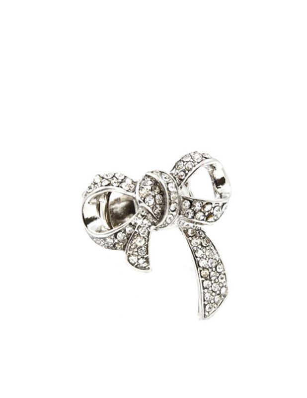 Ringar - Glitter Bow Ring Silver