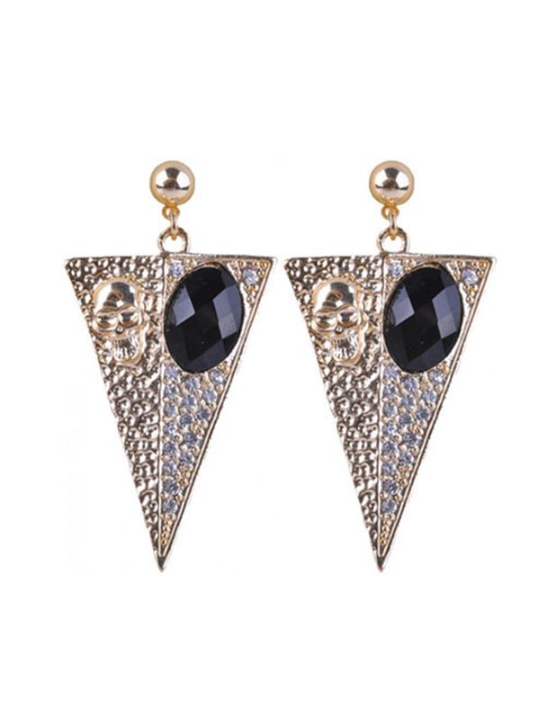Örhängen - Black Gold Skull Shine Earring