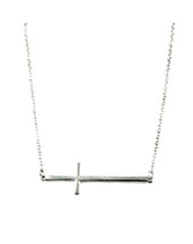Halsband - Cross Throw Necklace Silver