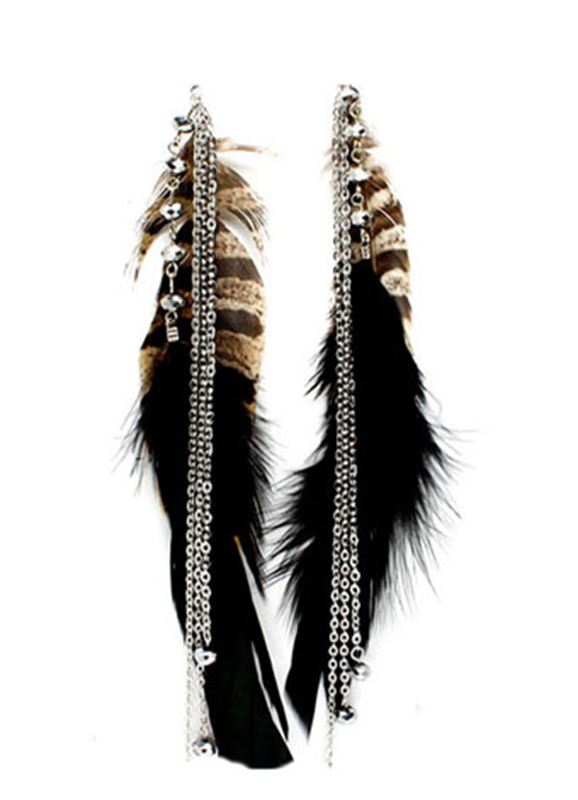 Örhängen - Feather Stripe Black Earring