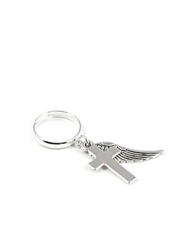 Ringar - Cross and Wing Silver Ring