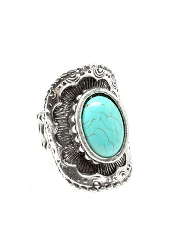 Ringar - Fashion Turkos Silver Ring