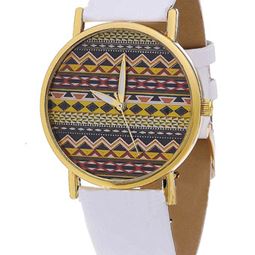 Klockor - Aztek Print White Watch