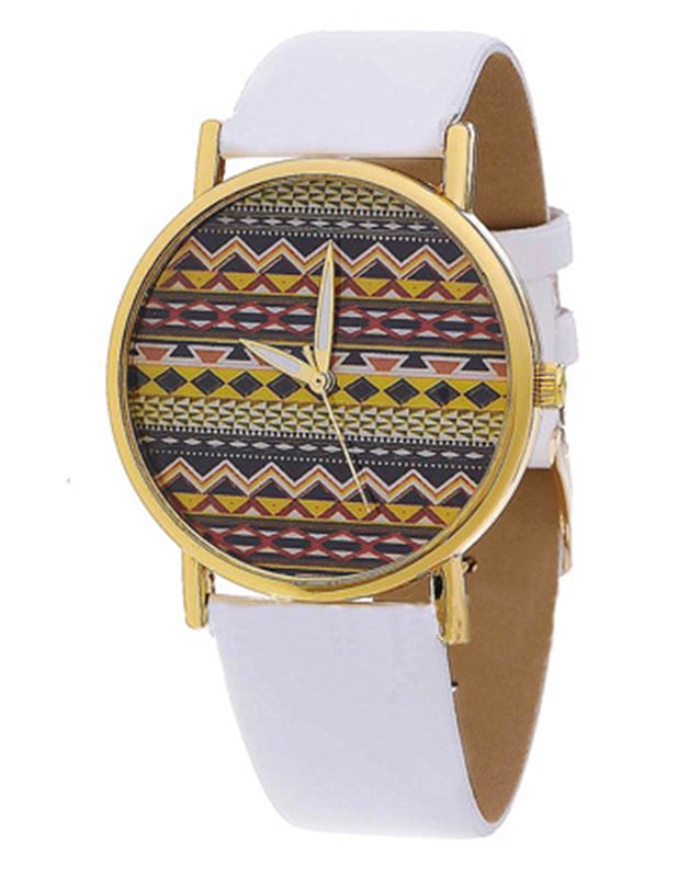 Klockor - Aztek Print White Watch
