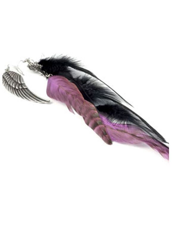 Örhängen - Feather Black & Lilac Wing