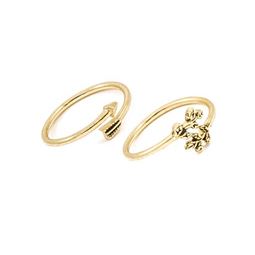 Ringar - Arrow leaves Gold Ring Set