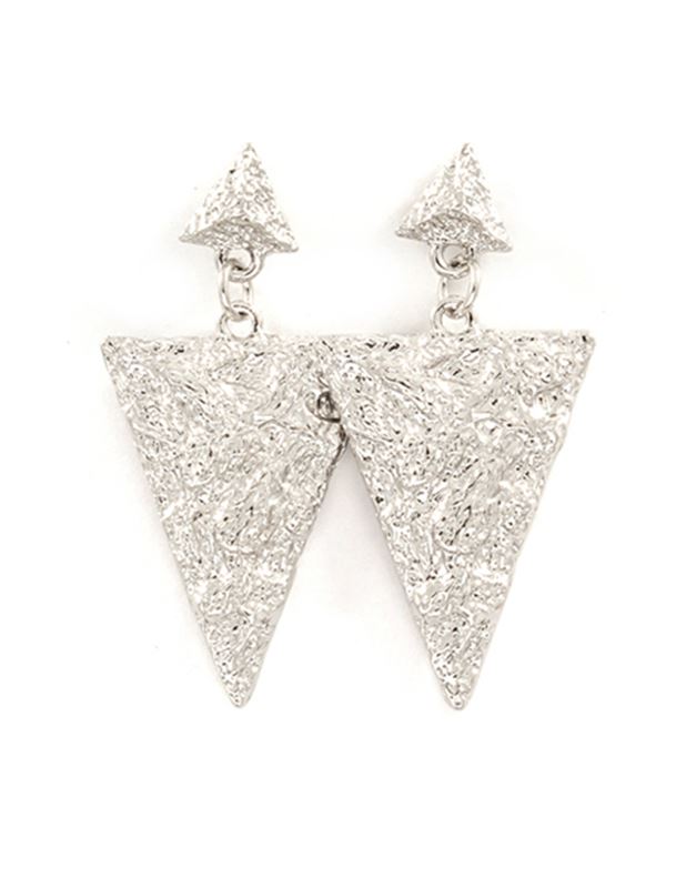 Örhängen - Triangle Silver Pattern Earring