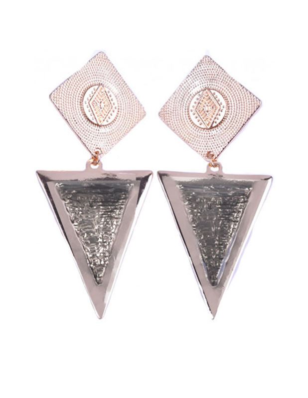 Örhängen - Triangle Square Black Oil Earring