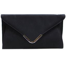 Väskor - Style Suede Envelope Clutch Black