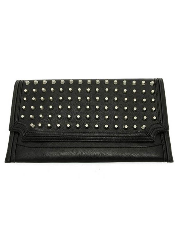 Väskor - Rivet Silver Studded Black Clutch