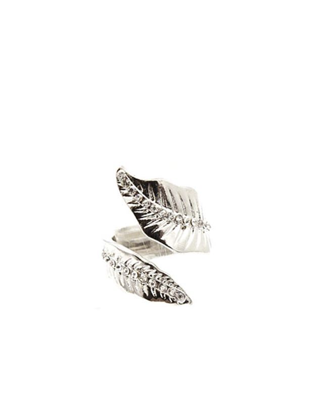 Ringar - Sparkle Leaf Ring Silver