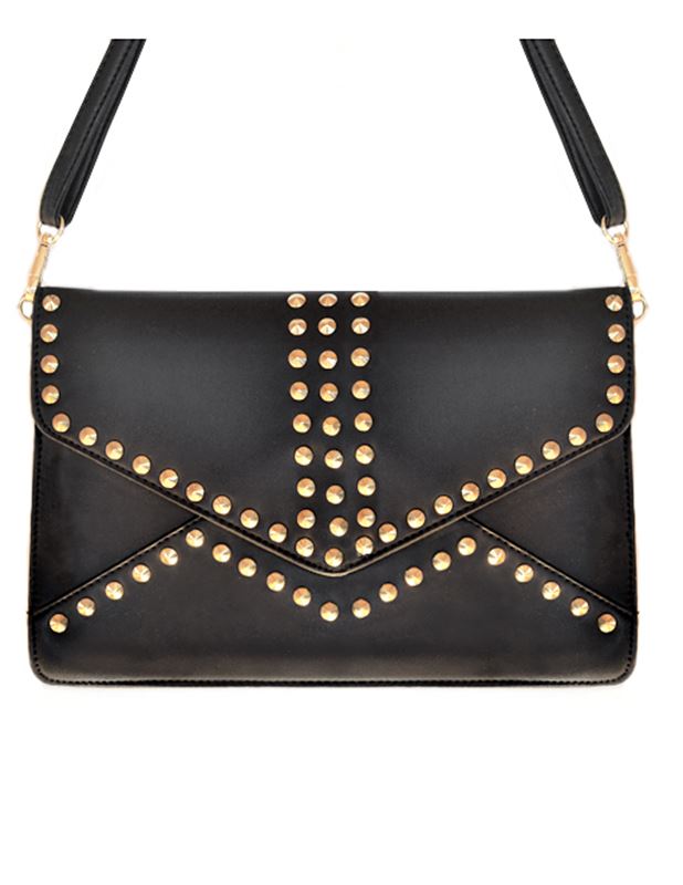 Väskor - Studded Black Gold Clutch