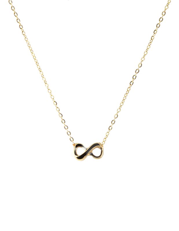 Halsband - Infinity Gold Black Necklace