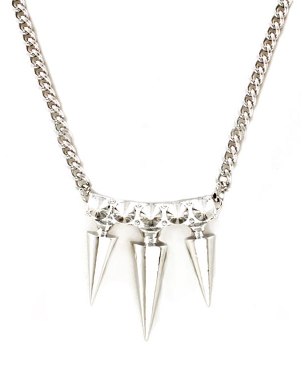 Halsband - Spike Rivet Silver Necklace