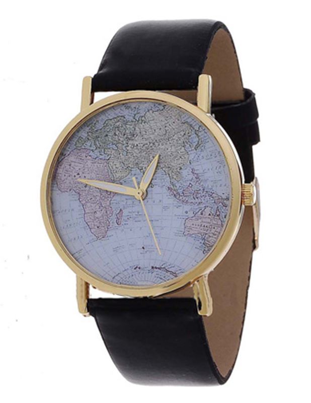 Klockor - World Print Black Watch